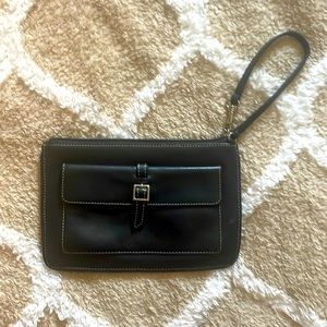 LOFT leather black wristlet